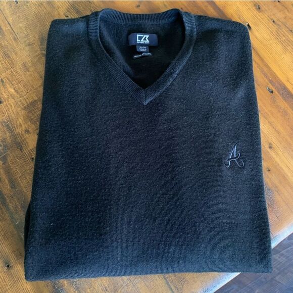 Cutter & Buck Atlanta Braves Insignia Merino Wool Blend Mens Sweater Sz XL - Picture 10 of 10